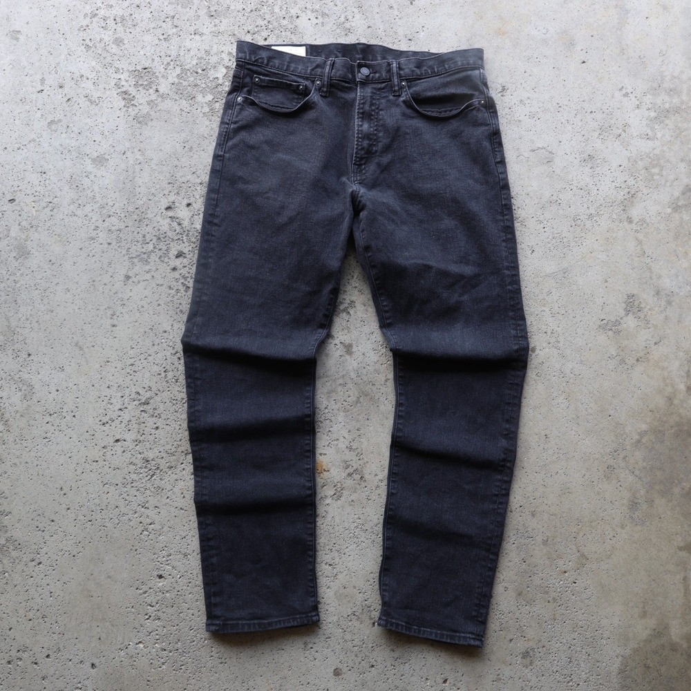 Gap Athletic Taper Jeans Mens 34x32 Black Stretch Denim Slim Tapered Pants